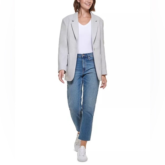 Calvin Klein Jeans Women's Oversized Drop-Shoulder Blazer - Light Grey Melange - Picture 4 of 4